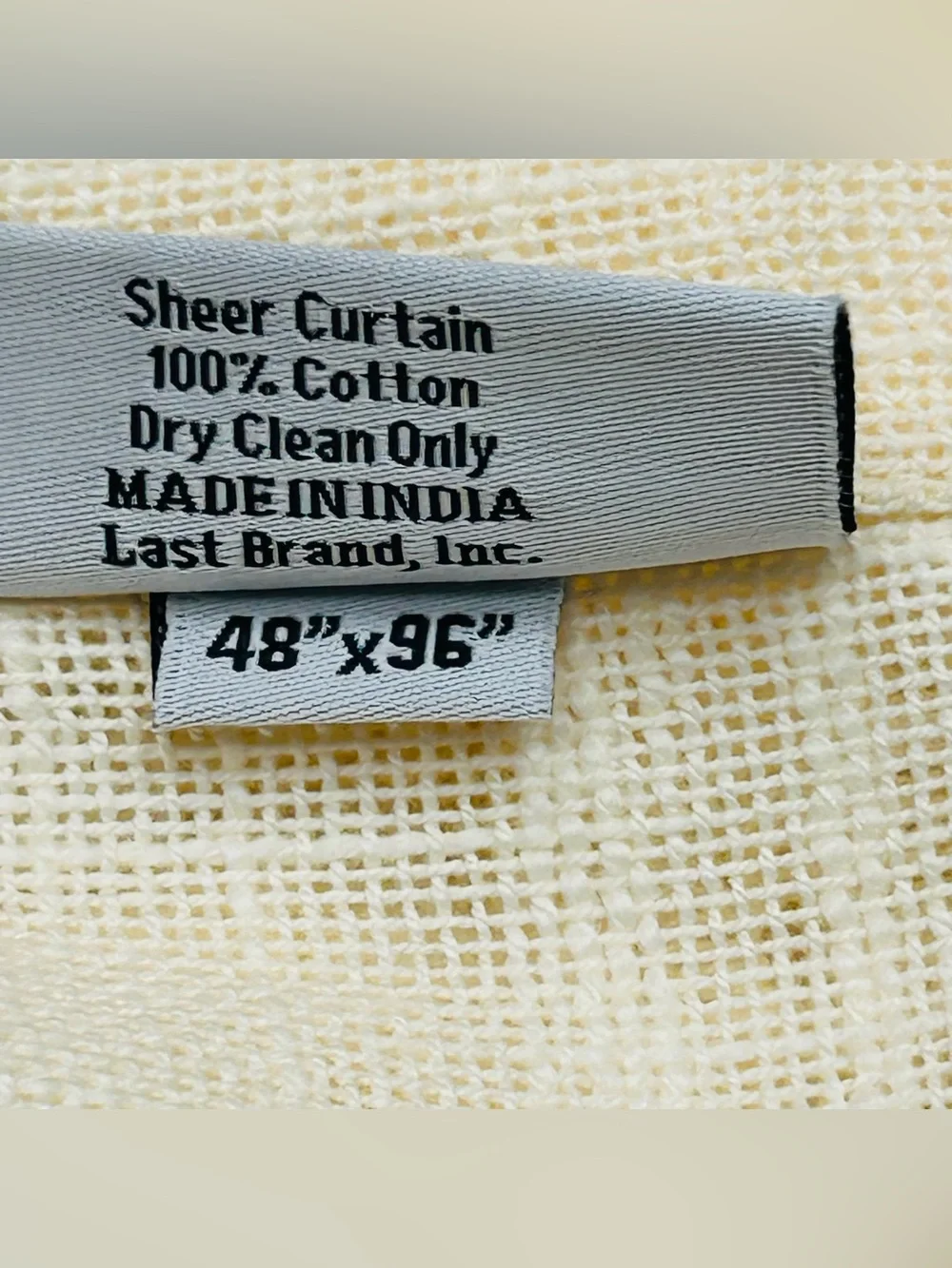 NWOT QUINCE Set Of 2 48x86 Cotton Sheer Curtains Ivory 0116